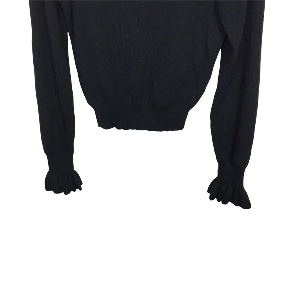 LoveRiche Black Ruffle Sweater Love Riche
